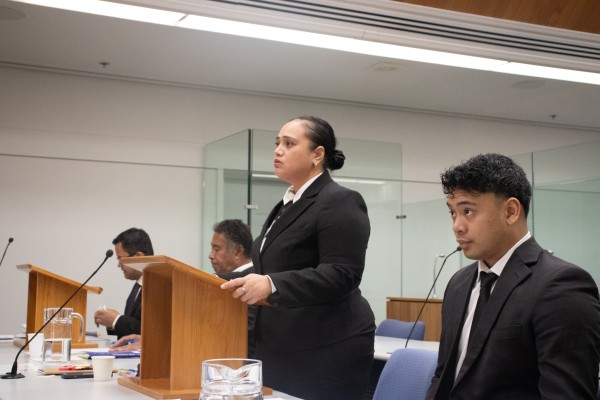 Counsel at mock trial 